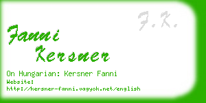 fanni kersner business card